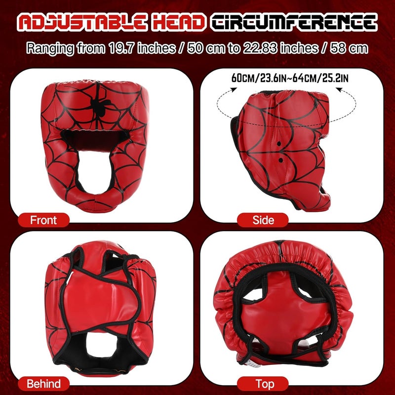 Arrowbash Kids Boxing Headgear Adjustable Leather Headgear for Youth Teens Boys Girls Age 3 to 14 Wrestling Sparring Kickboxing Muay Thai BJJ Karate Training - Image 2